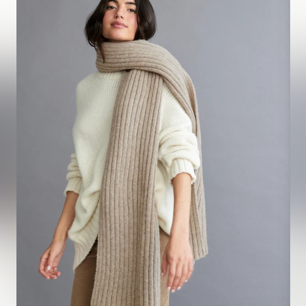 Jenni Kayne Ribbed Scarf Oatmeal